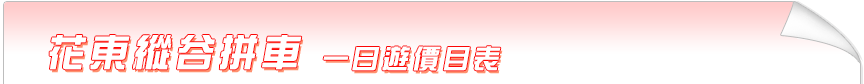 花東縱谷拼車價目表